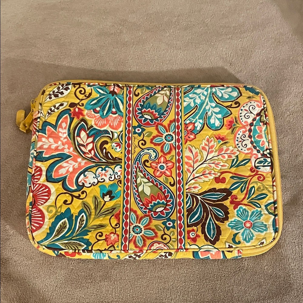 Vera Bradley Yellow Floral Zip Pouch